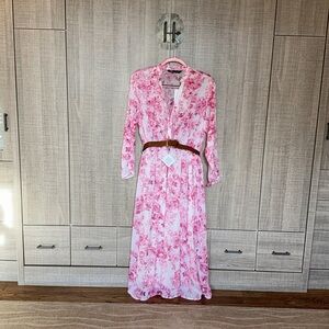 Zara Belted Ruffled Printed Dress‎